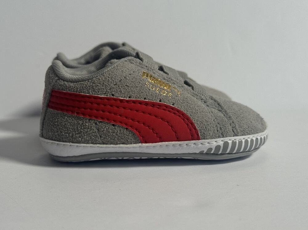Puma Size 1C Suede Classic Crib Slip On Infant Pink/Teal Sneakers Kinder Fit